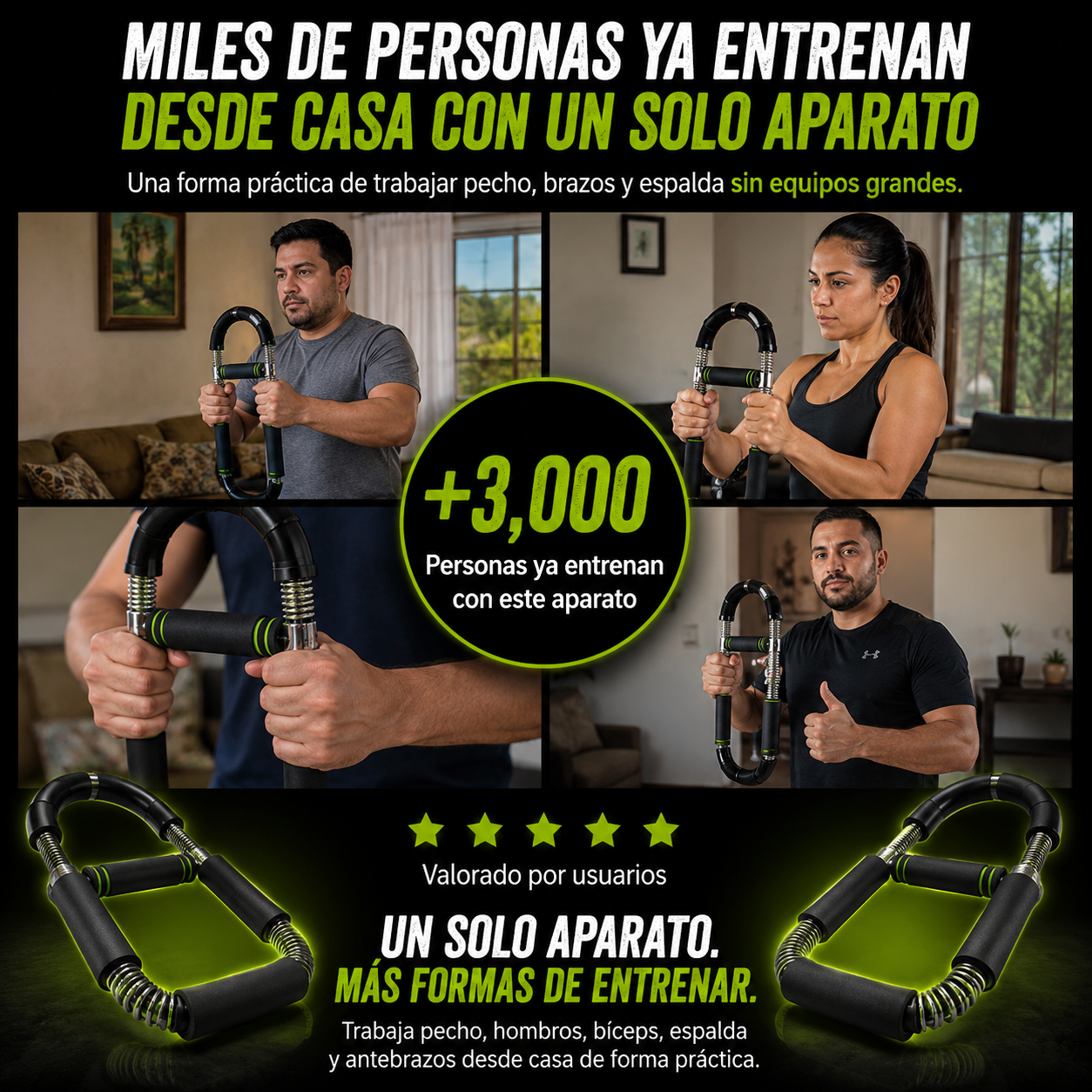 Entrena Brazos, Pecho y Espalda en Casa