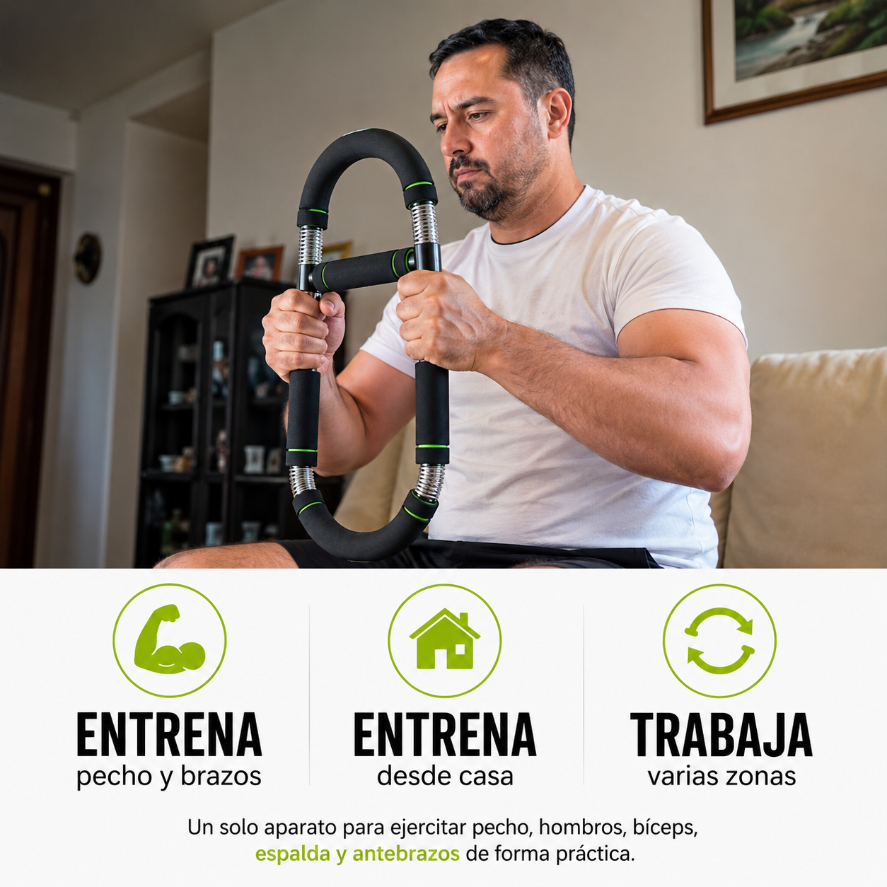 Entrena Brazos, Pecho y Espalda en Casa